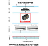 大口徑pccp管道泄漏監(jiān)測(cè)系統(tǒng)方案采用分布式光纖傳感技術(shù)對(duì)PCCP管斷絲檢測(cè)，管線泄露檢測(cè)，管道應(yīng)變形變監(jiān)測(cè)，具有防開(kāi)挖功能，另外使用電學(xué)式傳感器水聽(tīng)器、高頻壓力傳感器套件對(duì)管線進(jìn)行水錘漏損、滲漏監(jiān)測(cè)，整套pccp管道泄漏監(jiān)測(cè)系統(tǒng)可以實(shí)現(xiàn)實(shí)時(shí)在線、全生命周期的管道健康監(jiān)測(cè)，實(shí)現(xiàn)與物理水利、水網(wǎng)同步仿真運(yùn)行、虛實(shí)交互、迭代優(yōu)化。